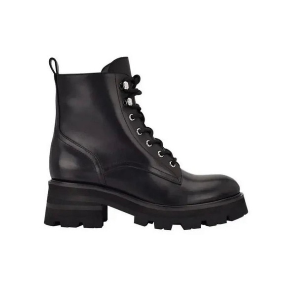 Nib Marc Fisher Lucien Lace Up Leather Combat Boots - Picture 4 of 12